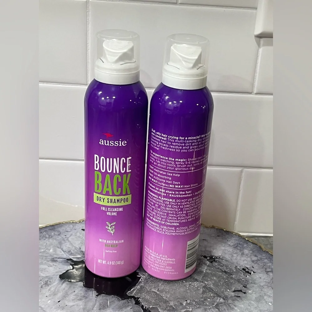 Lot of 2 Aussie BOUNCE BACK Dry Shampoo w/ Sea Kelp Full Cleansing Volume 4.9 oz
